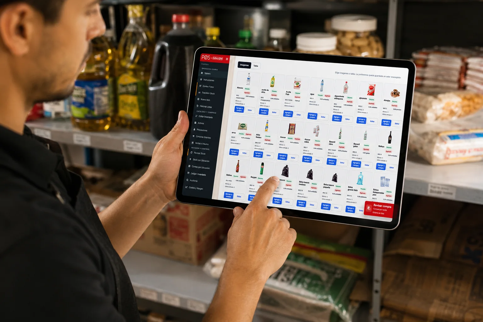 DeliveryZone POS inventory/menu control screen